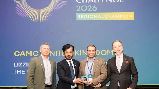 From left to right: Deputy President for Automobile Mobility and Tourism Tim Shearman; H.E. Mohammed Ben Sulayem, FIA President; Harvey Alexander CEO CAMC; FIA Region I President Jorge F. Delgado